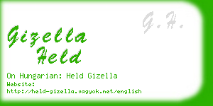 gizella held business card